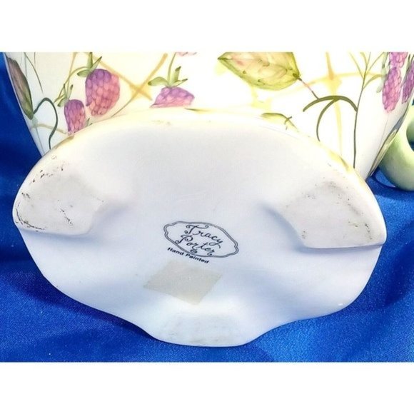 Vintage Tracy Porter Evelyn Floral Berries Ceramic Sangria Pitcher 3.5 Quart - Picture 7 of 7